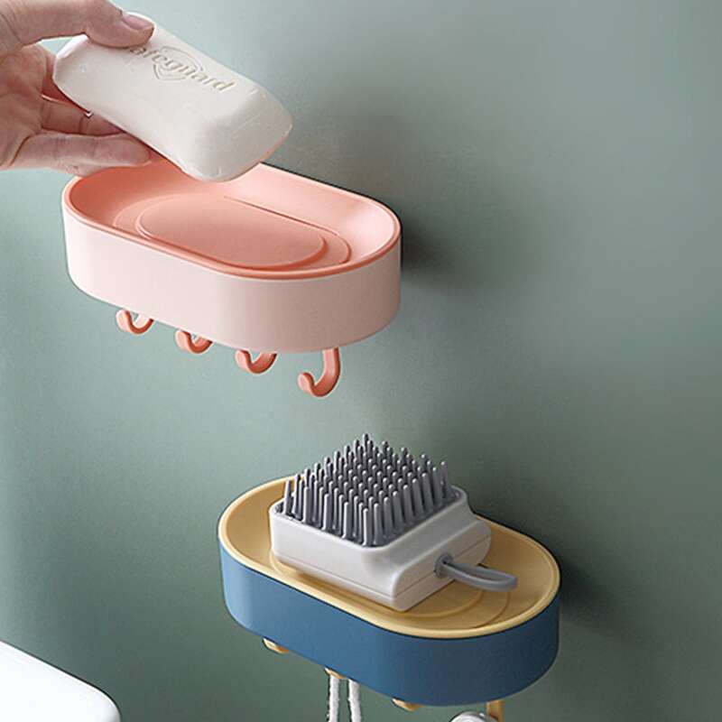 

1pc Wall Mounted Soap Holder, Multicolor