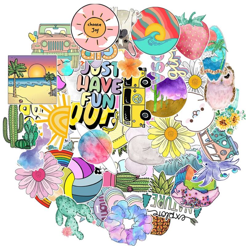 

50pcs Cartoon Sticker, Multicolor
