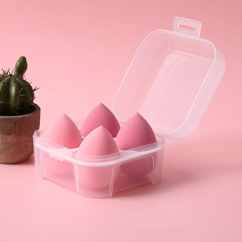 

4pcs Random Makeup Sponge Set With Box, Multicolor