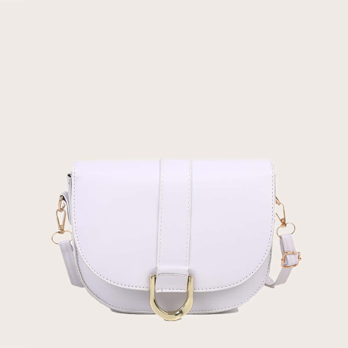 

Solid Ring Saddle Bag, White