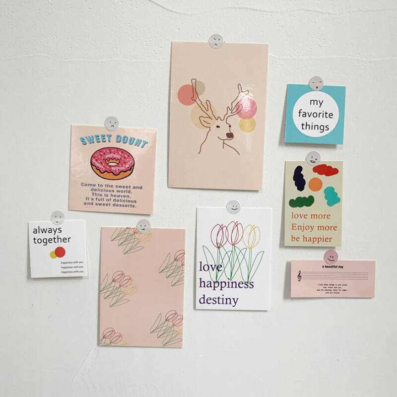 

8pcs Slogan Graphic Material Paper, Multicolor