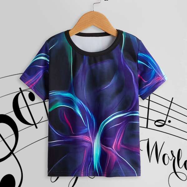 

Toddler Boys Graphic Print Short Sleeve Tee, Multicolor
