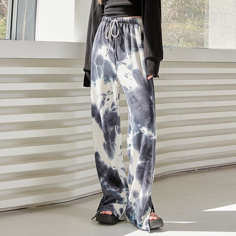 

Tie Dye Split Hem Drawstring Waist Pants, Multicolor
