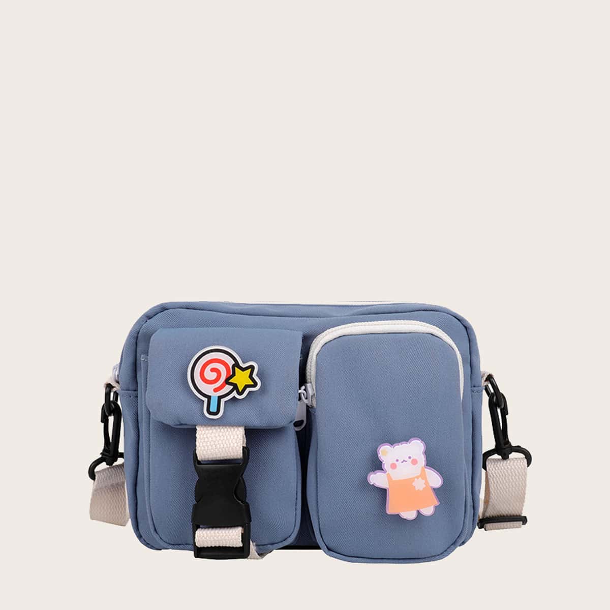 

Cartoon Pocket Crossbody Bag, Blue