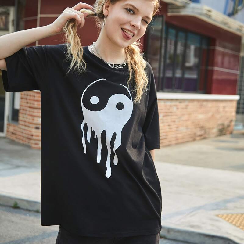 

Yin And Yang Graphic Tee, Black