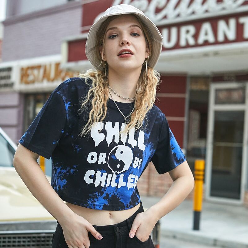 

Letter Yin And Yang Graphic Tie Dye Tee, Multicolor