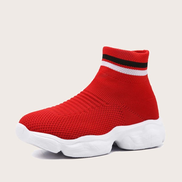 

Boys High Top Sock Sneakers, Red