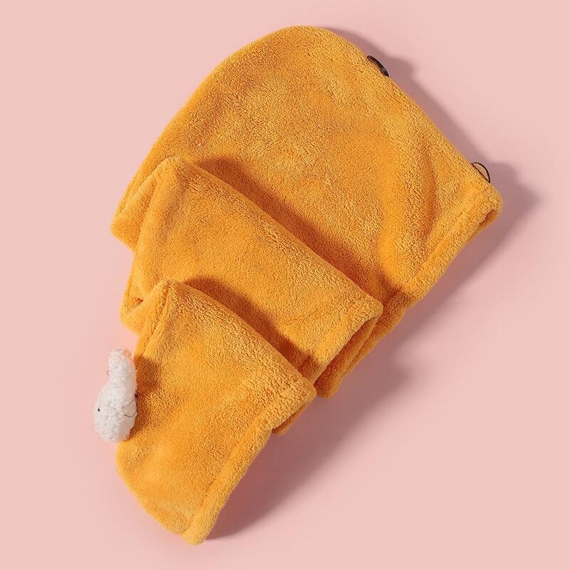 

1pc Rabbit Detail Random Hair Drying Cap, Orange