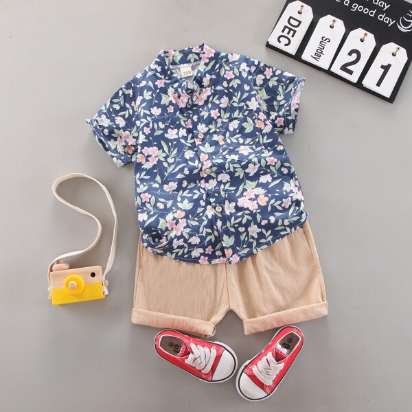 

Toddler Boys Floral Print Shirt & Shorts, Multicolor