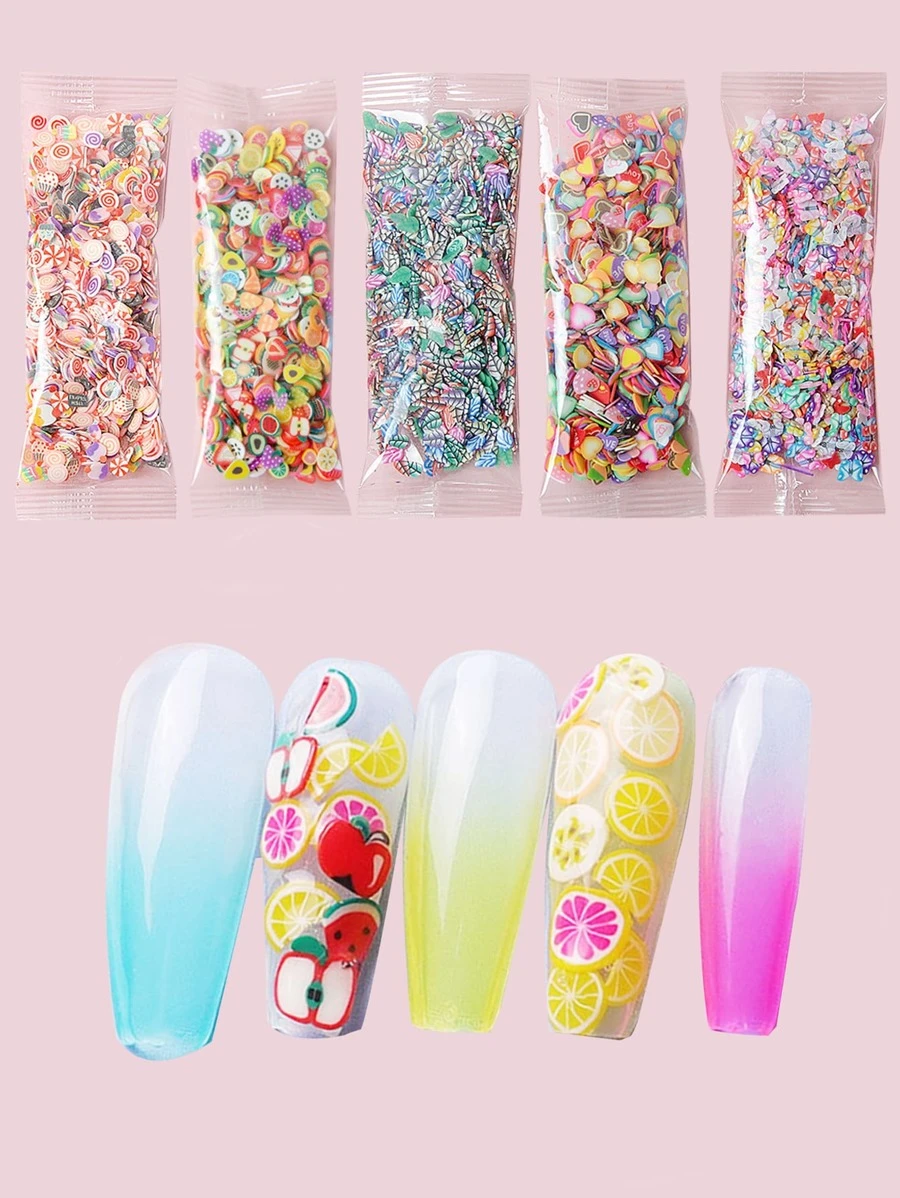 5packs Fruit Pattern Nail Art Sticker - Multicolor - View 1