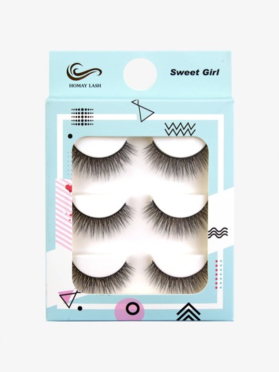 Homaylash كامل مزيف رمشة 3 ازواج المنك الاصطناعي رمشة طبيعي طويل رموش صناعية هدية للنساء و فتاة رموش رموش اصطناعي