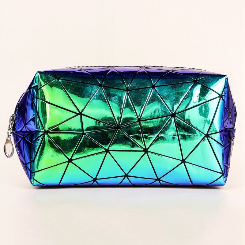 

Geometric Metallic Square Makeup Bag, Multicolor