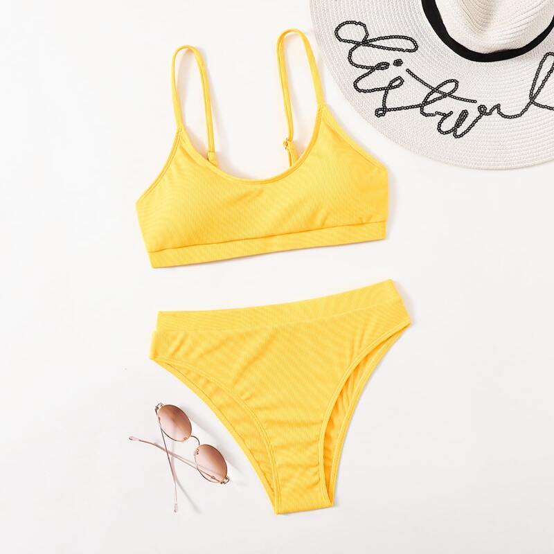 

Simple Solid Bikini Bottom, Yellow