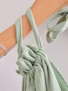 GENKIRA 蕾絲面多層荷葉邊繞脖洋裝 - 薄荷綠 - 查看 3