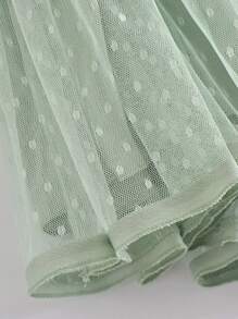 GENKIRA 蕾絲面多層荷葉邊繞脖洋裝 - 薄荷綠 - 查看 6