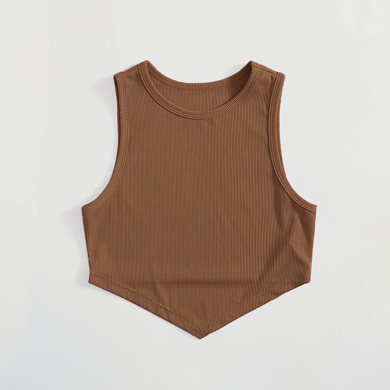 

Ribbed Bandana Tank Top, Brown