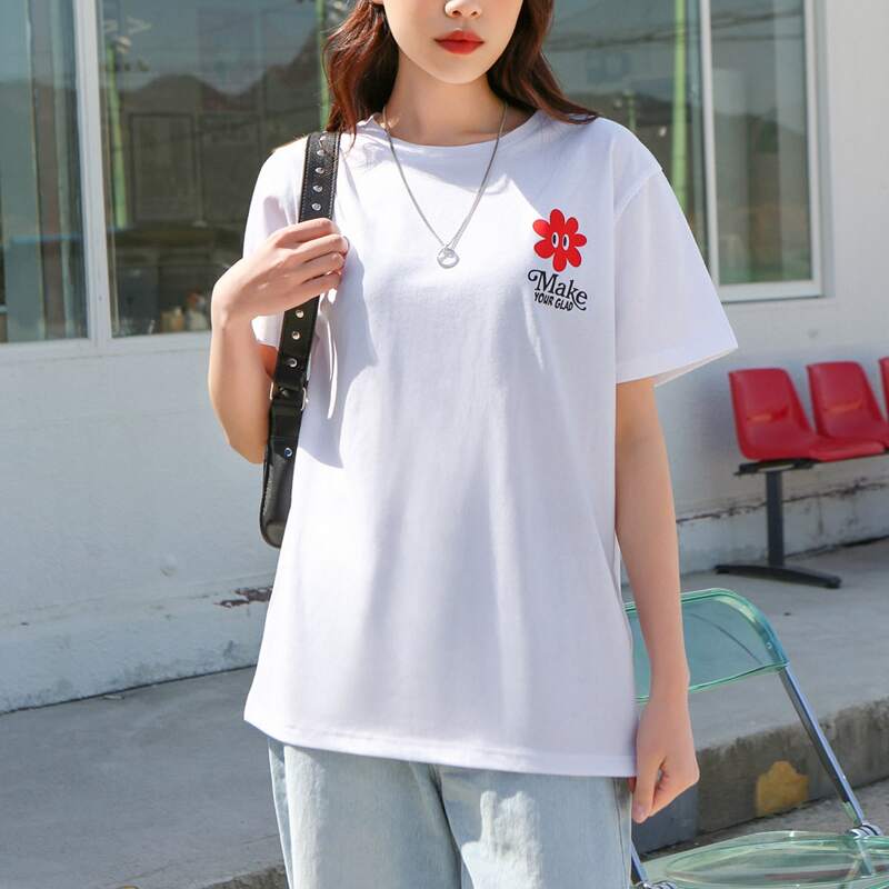 

Drop Shoulder Slogan Graphic Tee, White
