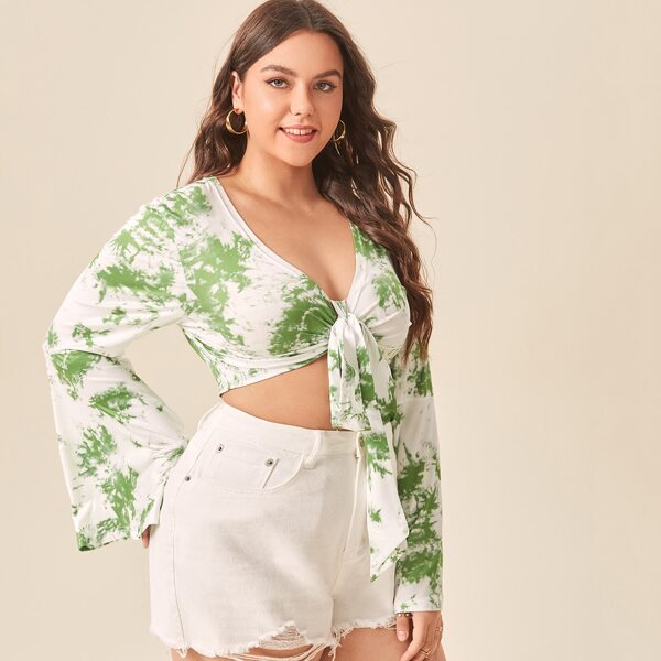 

Plus Tie Dye Wrap Top, Multicolor