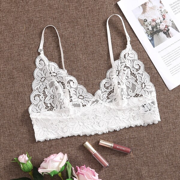 

Maternity Lace Sheer Bra, White