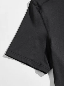 Manfinity NiteLyfe 男士圓領素色T恤 - 黑色 - 查看 3