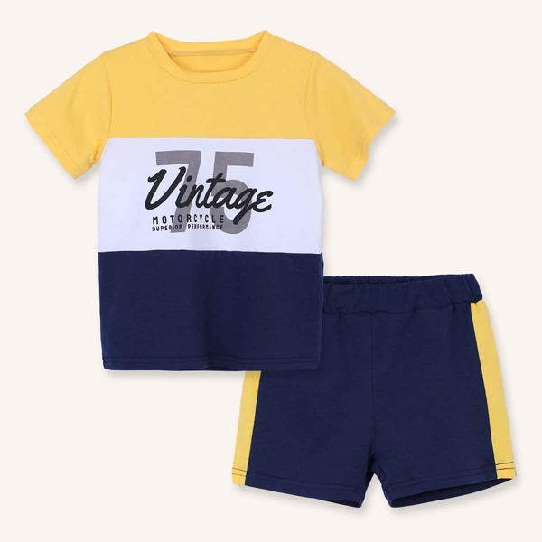 

Toddler Boys Color-block Letter Graphic Tee & Track Shorts, Multicolor