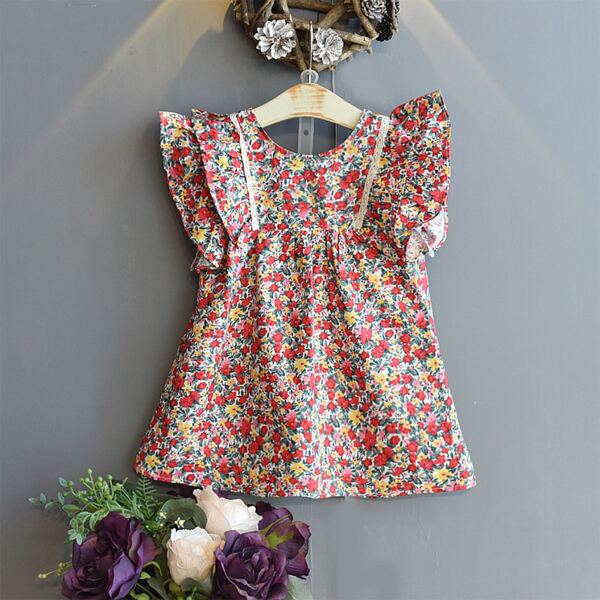 

Toddler Girls Ditsy Floral Ruffle Trim Smock Dress, Multicolor