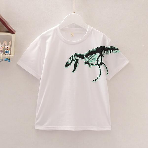 

Boys Dinosaur Graphic Short Sleeve Tee, White