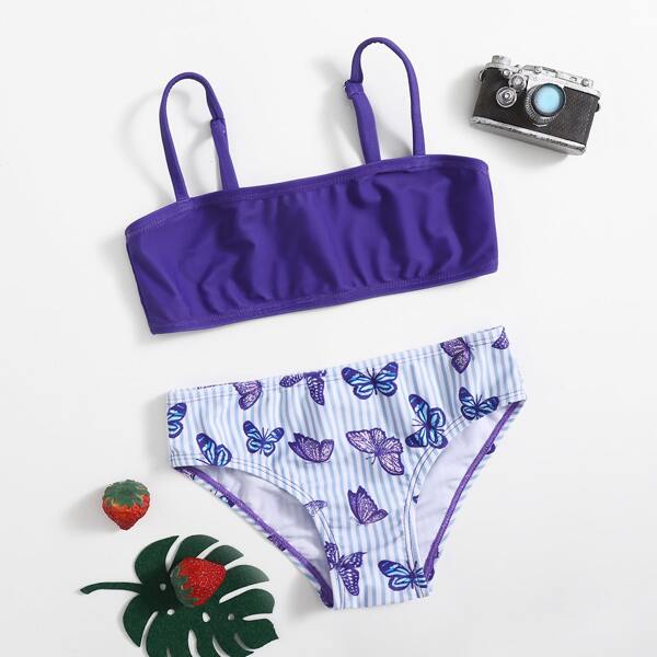 

Toddler Girls Butterfly Print Bikini Swimsuit, Multicolor