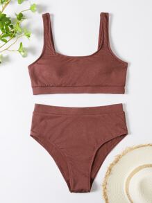 Glitter High Waisted Bikini Set