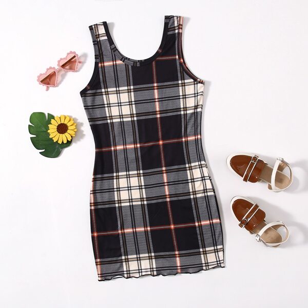 

Girls Plaid Tank Dress, Multicolor