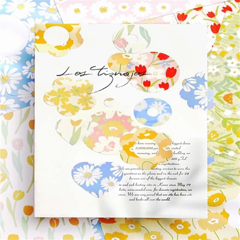 

6sheets Floral Pattern Random Sticker, Multicolor