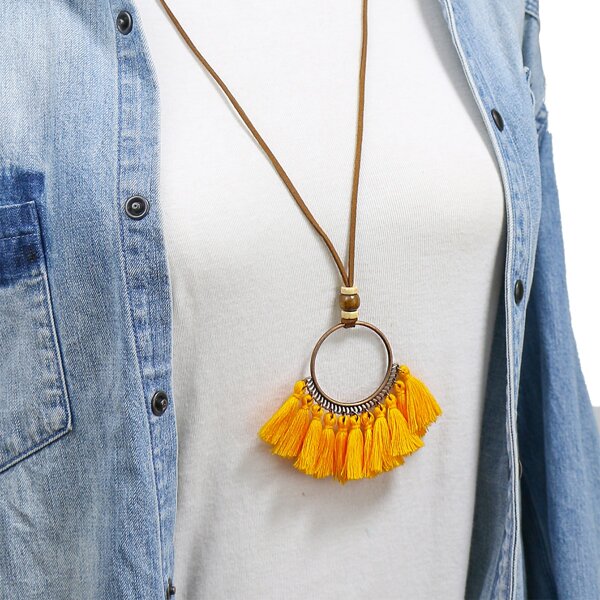 

Tassel Pendant Necklace, Yellow