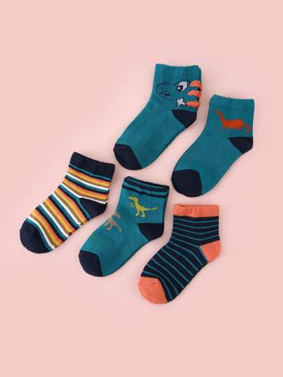5pairs Toddler Kids Cartoon Graphic Socks