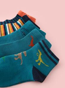 5雙小童卡通圖案襪子 - 彩色 - 查看 3