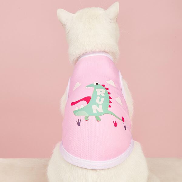 

Cartoon Graphic Pet Tank Top, Pink