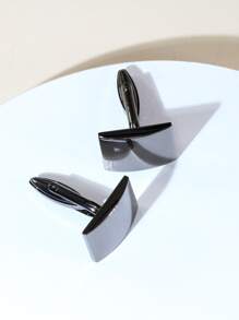 1 Pair Gun Black Curved Square Cufflinks For Men - Black - View 2