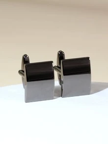 1 Pair Gun Black Curved Square Cufflinks For Men - Black - View 3