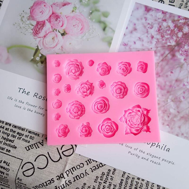

1pc Rose Design Chocolate Mold, Pink