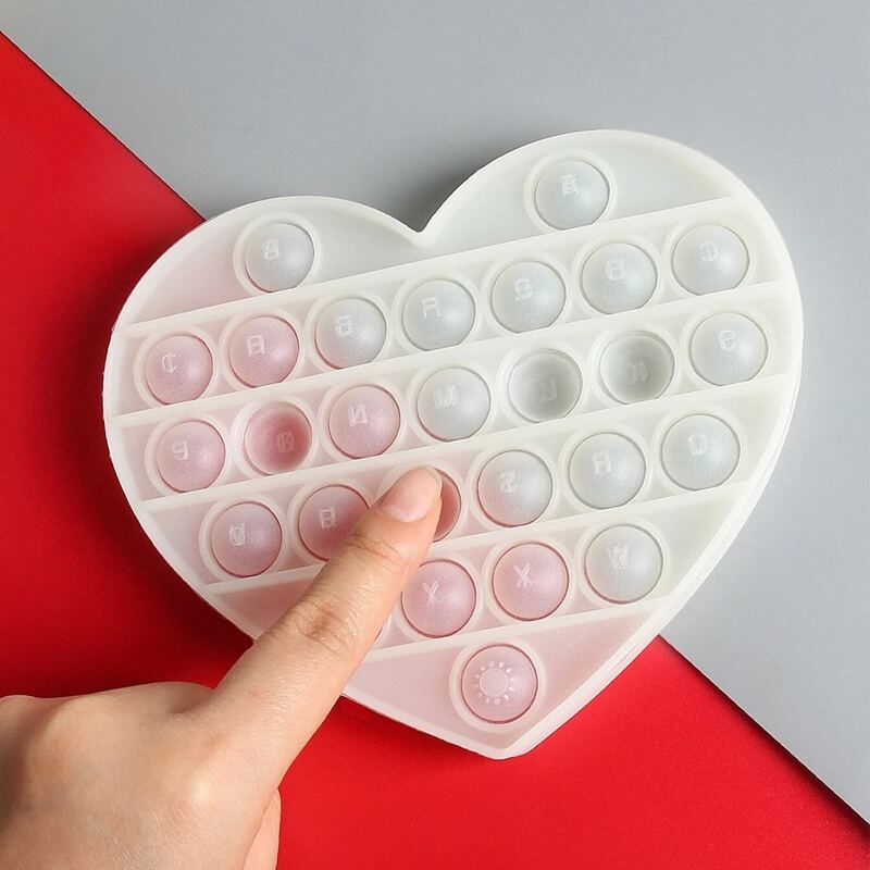 

1pc Heart Stress Relief Bubble Toy, Multicolor