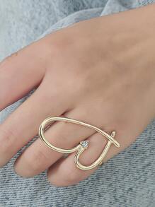 心形設計戒指 - 金黃色 - 查看 1