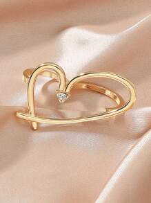 心形設計戒指 - 金黃色 - 查看 2