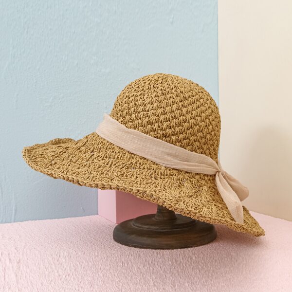 

Twilly Scarf Decor Straw Hat, Khaki
