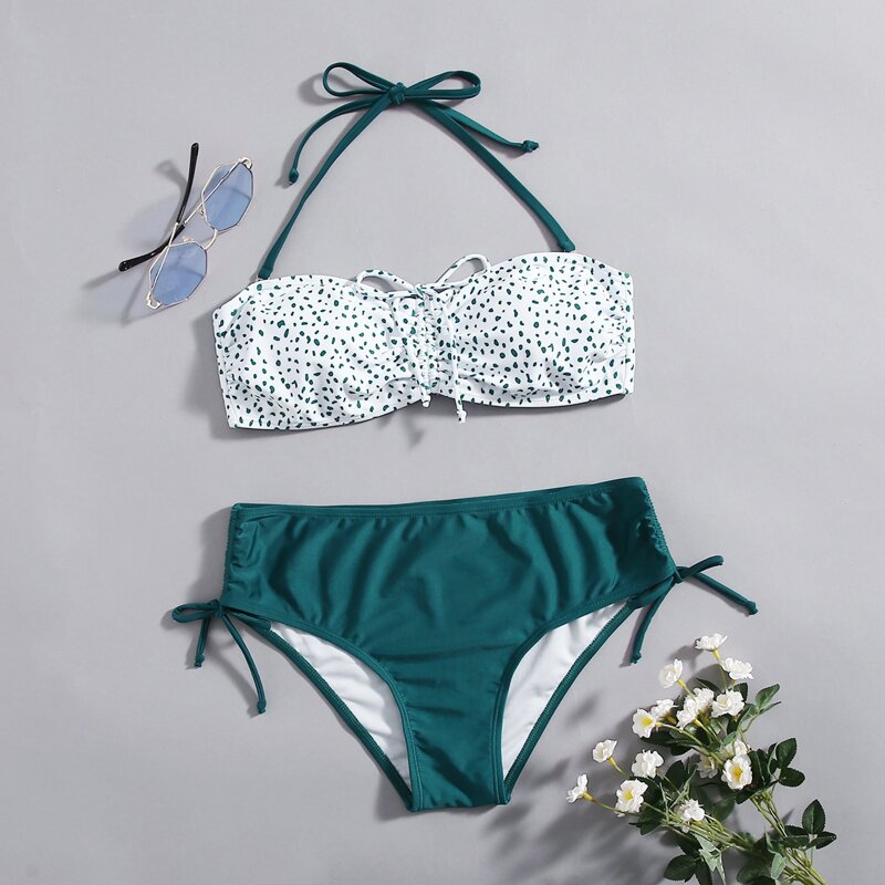 

Dalmatian Drawstring Bikini Swimsuit, Multicolor