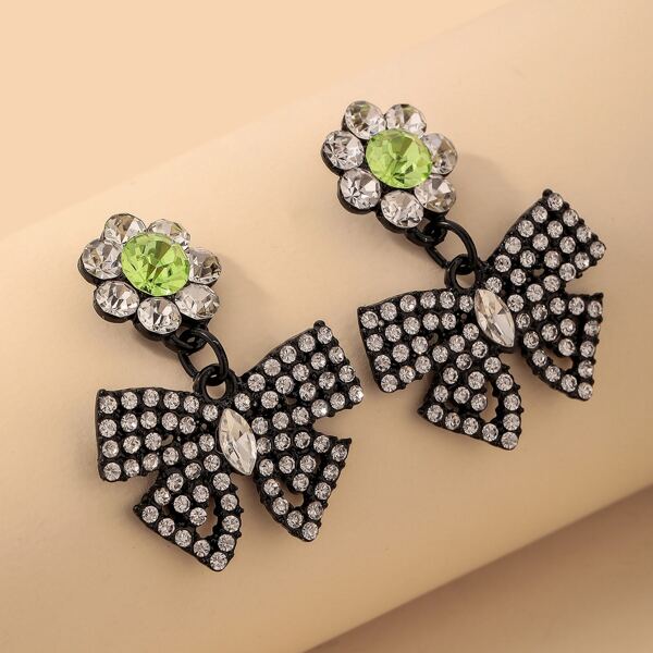 

Rhinestone Bow Knot Drop Earrings, Multicolor