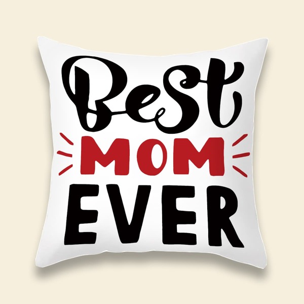 

Mother's Day Slogan Graphic Cushion Cover Without Filler, Multicolor