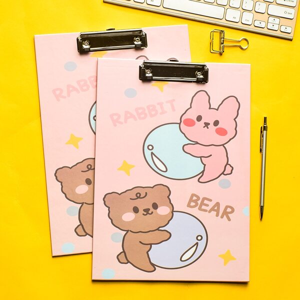 

1pc Cartoon Graphic Clipboard, Multicolor