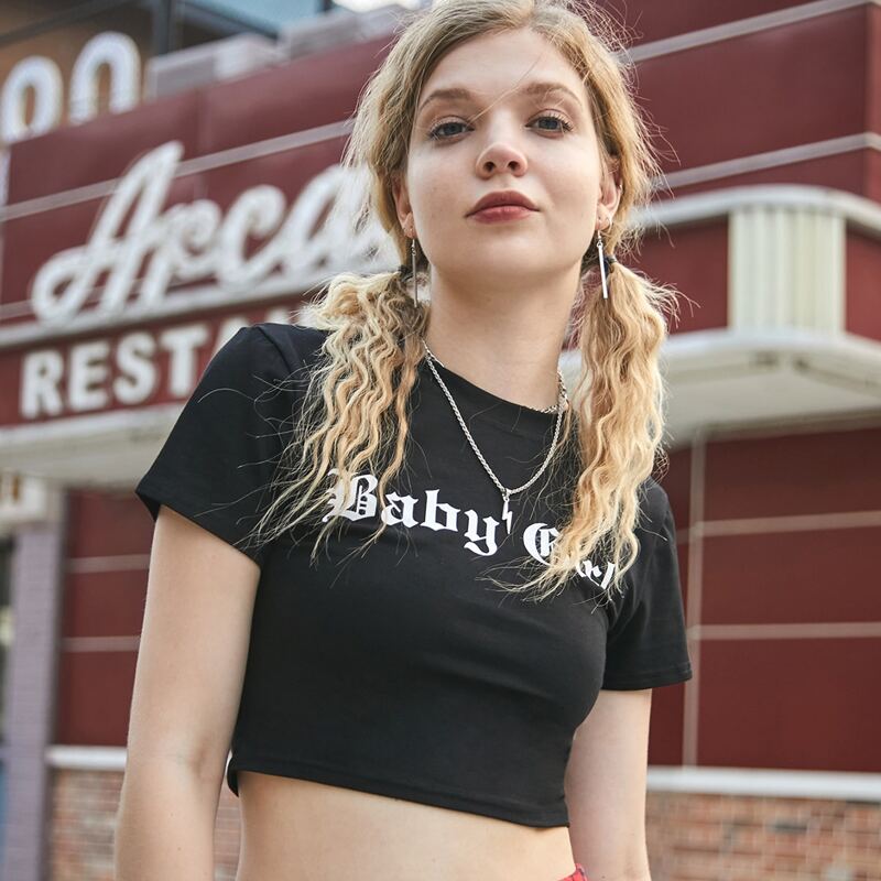 

Letter Crop Tee, Black