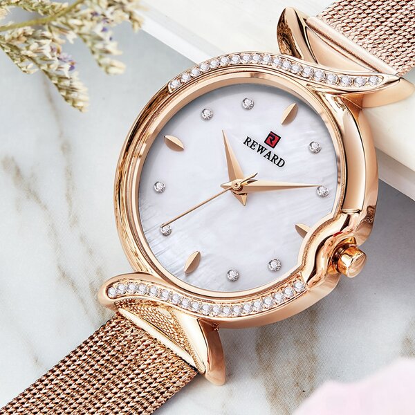 

Rhinestone Decor Mesh Strap Quartz Watch