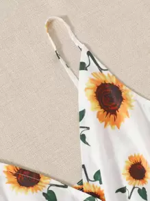 Soleia 自腰帶向日葵圖案吊帶連衣裙 - 彩色 - 查看 3