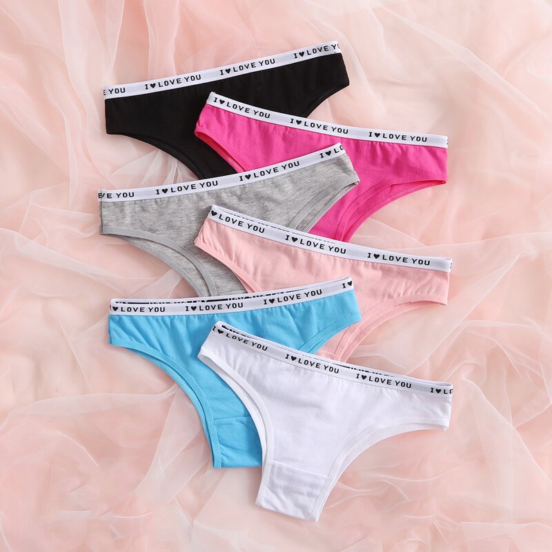 

6pack Letter Tape Panty Set, Multicolor